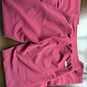 Figs Maroon Pants with Functional Pockets